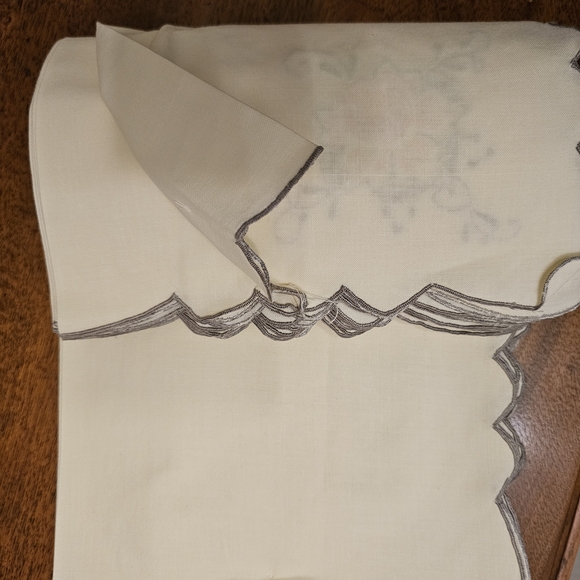 Floral Embroidered Tablecloth - Cream and Multicolor - Picture 10 of 10